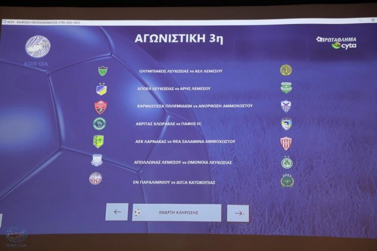 Το πρόγραμμα της 3ης και της 4ης αγωνιστικής