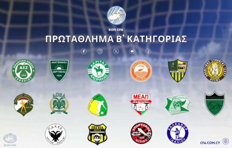 Την ερχόμενη Πέμπτη η κλήρωση του Πρωταθλήματος Β’ Κατηγορίας